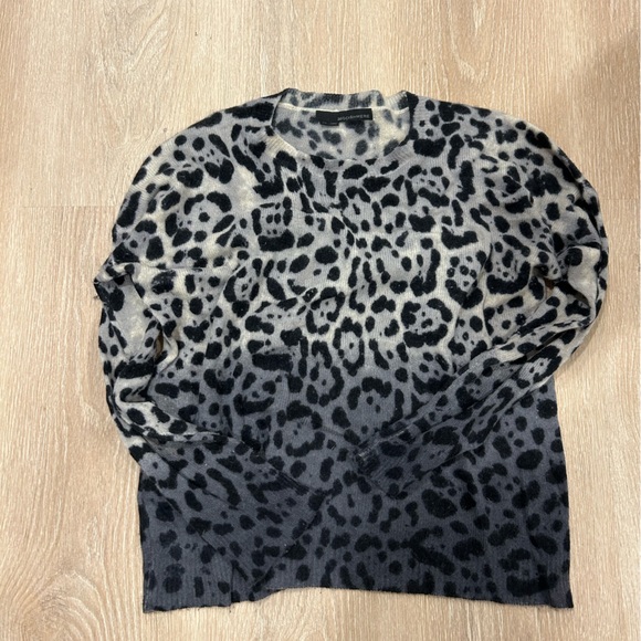 360 Cashmere Leopard Print Sweater medium grey black - Picture 4 of 5